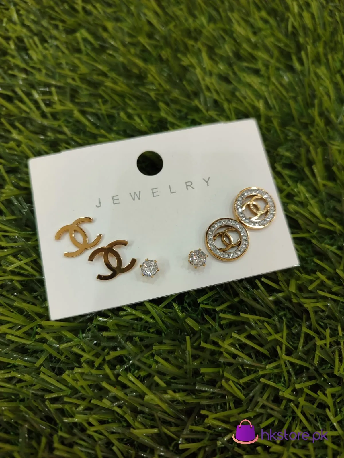 Best Price Stainless Steel Branded Earrings 3 Pair Deal